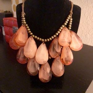 Large Statement piece necklace Pinkish Coral